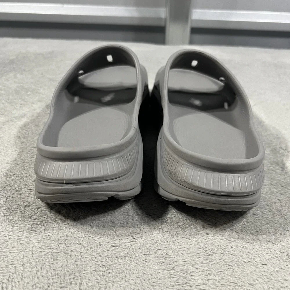 Hoka One One ORA Recovery Slides 3 Gray Sandals Mens 8 Womens 10
